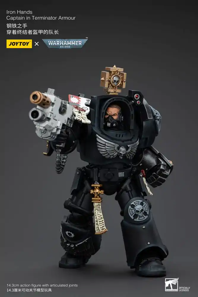 Figurină de acțiune Warhammer 40k 1/18 Iron Hands Captain în armură Terminator 14 cm poza produsului