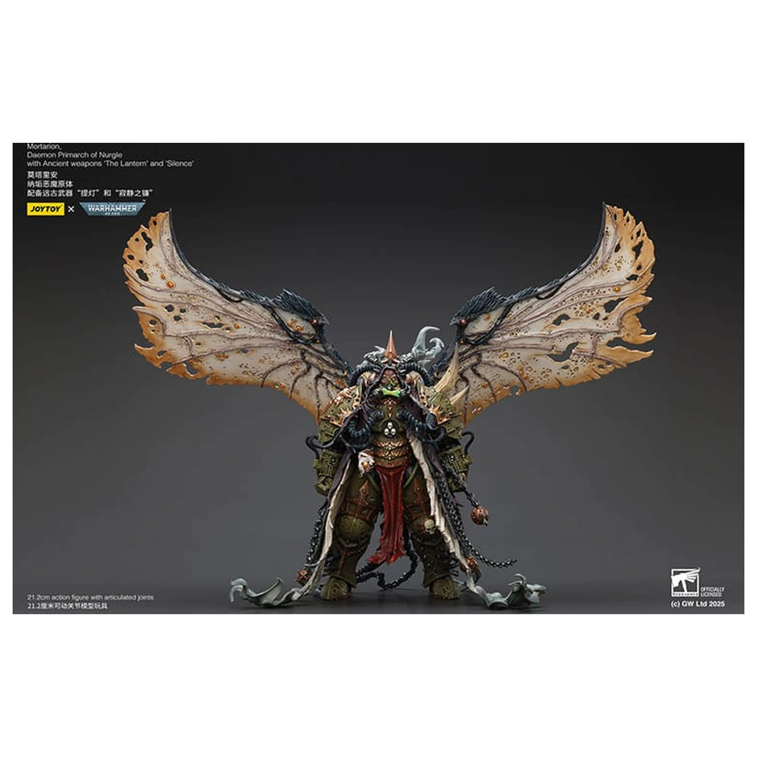 Warhammer 40k Figurina de actiune 1/18 Mortarion Daemon Primarch of Nurgle cu Ancient weapons The Lantern and Silence 21 cm poza produsului