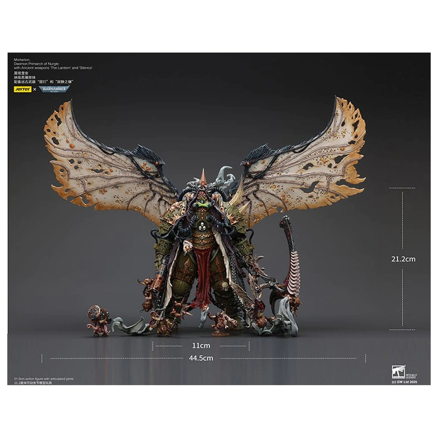 Warhammer 40k Figurina de actiune 1/18 Mortarion Daemon Primarch of Nurgle cu Ancient weapons The Lantern and Silence 21 cm poza produsului