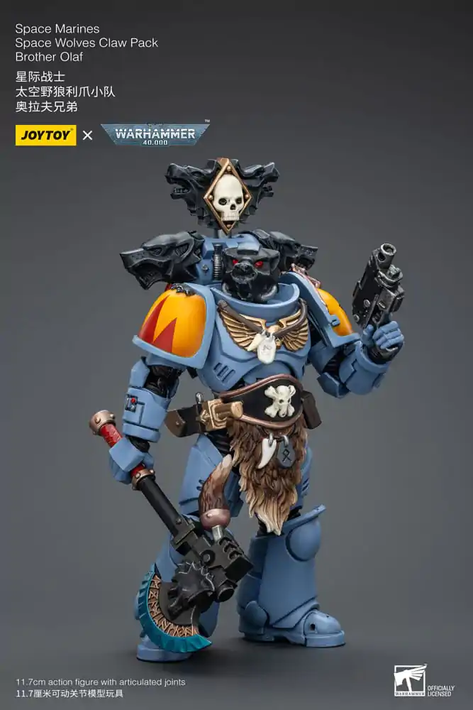 Figurină de acțiune Warhammer 40k 1/18 Space Marines Space Wolves Claw Pack Brother Olaf 12 cm poza produsului