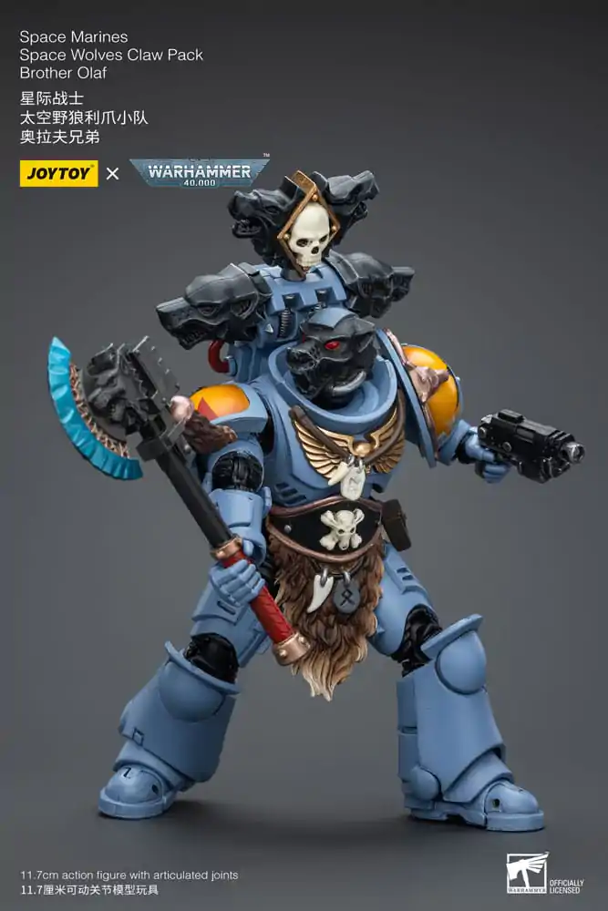 Figurină de acțiune Warhammer 40k 1/18 Space Marines Space Wolves Claw Pack Brother Olaf 12 cm poza produsului