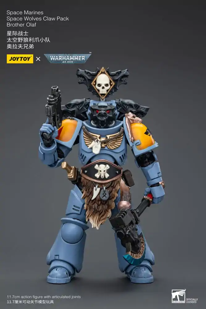 Figurină de acțiune Warhammer 40k 1/18 Space Marines Space Wolves Claw Pack Brother Olaf 12 cm poza produsului