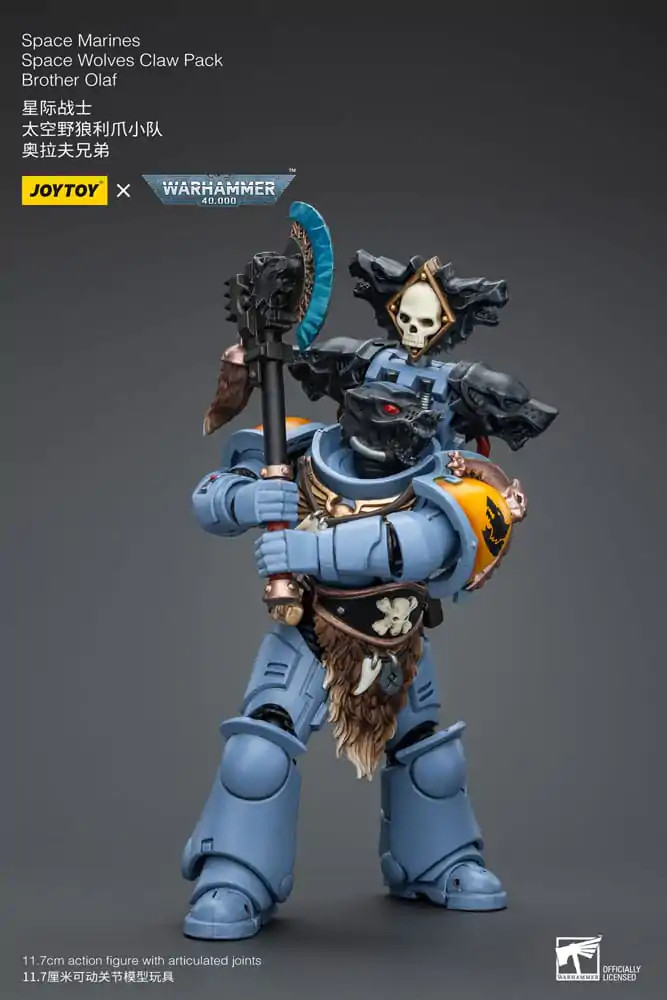 Figurină de acțiune Warhammer 40k 1/18 Space Marines Space Wolves Claw Pack Brother Olaf 12 cm poza produsului