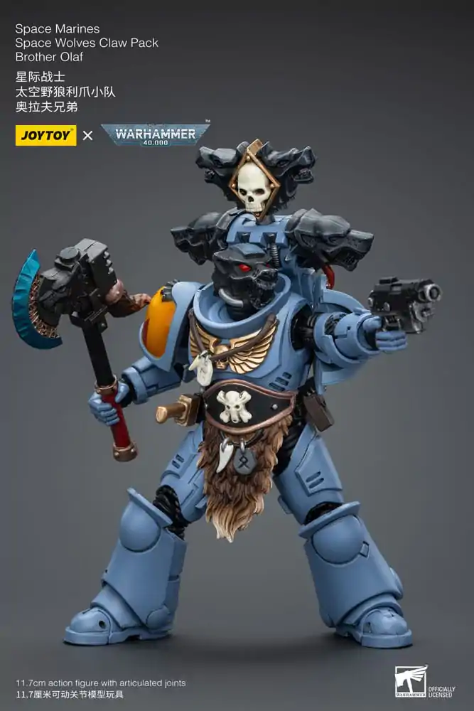 Figurină de acțiune Warhammer 40k 1/18 Space Marines Space Wolves Claw Pack Brother Olaf 12 cm poza produsului