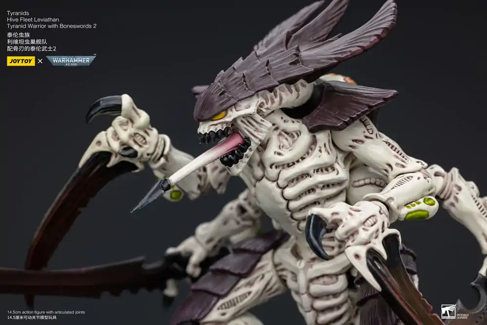 Figurină de acțiune Warhammer 40k 1/18 Tyranids Hive Fleet Leviathan Tyranid Warrior cu săbii osoase 2 15 cm poza produsului