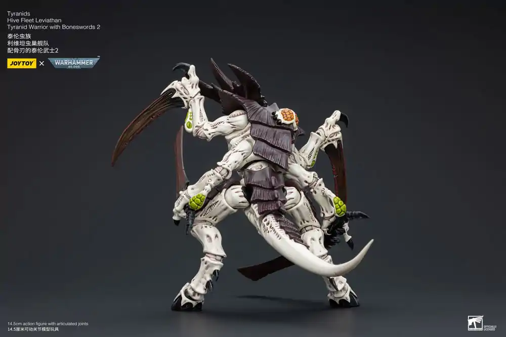 Figurină de acțiune Warhammer 40k 1/18 Tyranids Hive Fleet Leviathan Tyranid Warrior cu săbii osoase 2 15 cm poza produsului