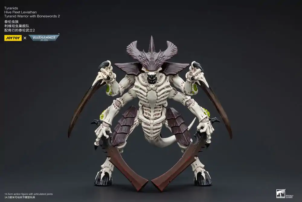 Figurină de acțiune Warhammer 40k 1/18 Tyranids Hive Fleet Leviathan Tyranid Warrior cu săbii osoase 2 15 cm poza produsului