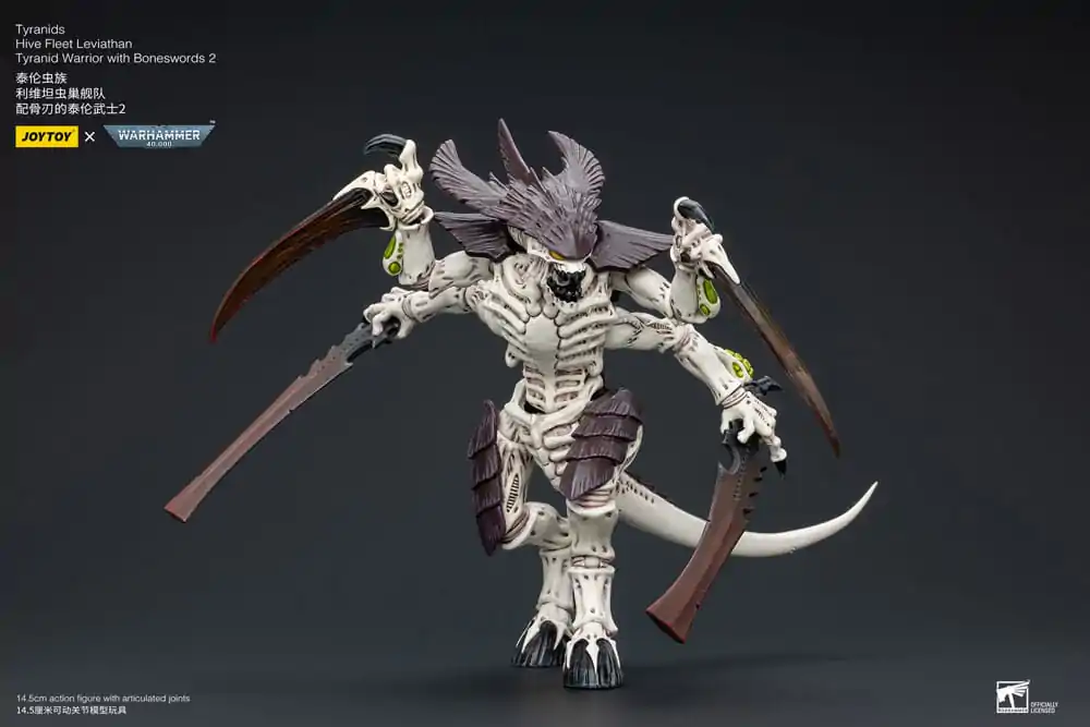 Figurină de acțiune Warhammer 40k 1/18 Tyranids Hive Fleet Leviathan Tyranid Warrior cu săbii osoase 2 15 cm poza produsului