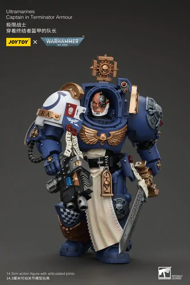 Figurină de acțiune Warhammer 40k 1/18 Ultramarines Captain în armură Terminator 14 cm poza produsului