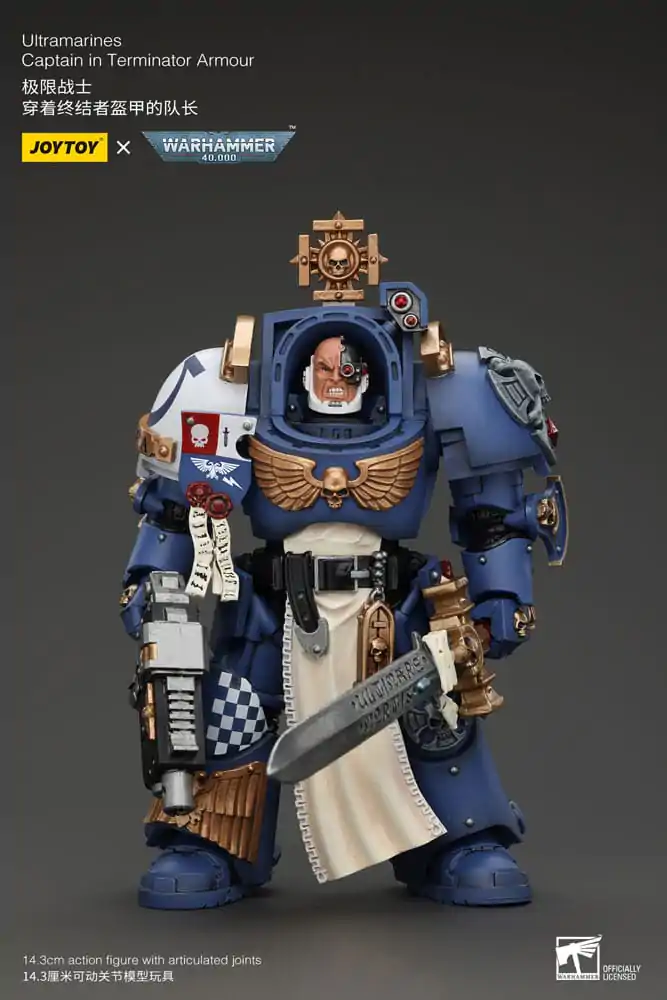 Figurină de acțiune Warhammer 40k 1/18 Ultramarines Captain în armură Terminator 14 cm poza produsului