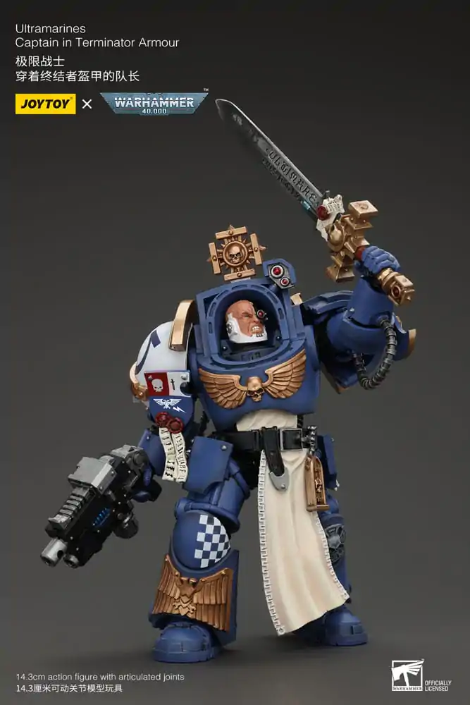 Figurină de acțiune Warhammer 40k 1/18 Ultramarines Captain în armură Terminator 14 cm poza produsului