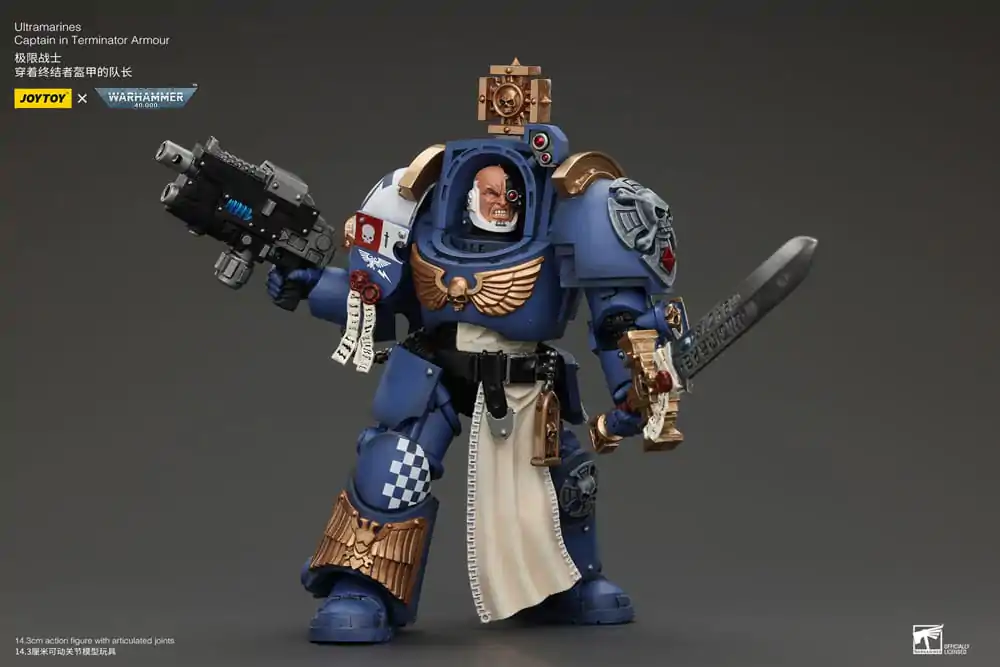 Figurină de acțiune Warhammer 40k 1/18 Ultramarines Captain în armură Terminator 14 cm poza produsului