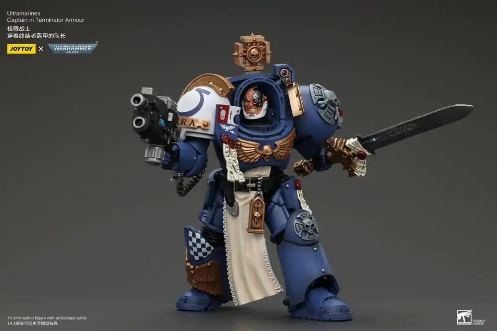 Figurină de acțiune Warhammer 40k 1/18 Ultramarines Captain în armură Terminator 14 cm poza produsului