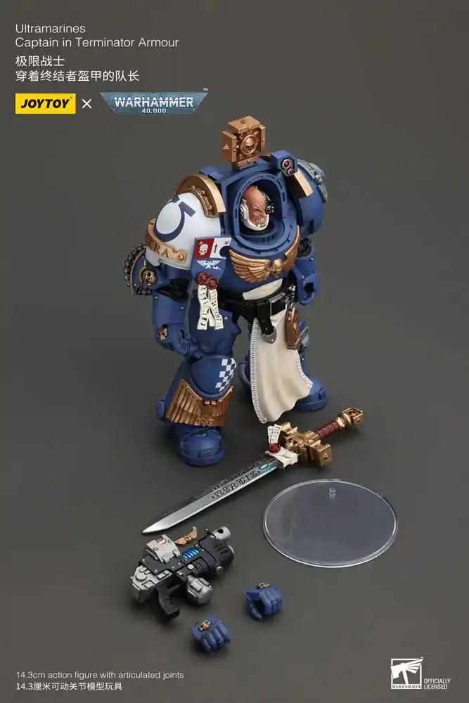 Figurină de acțiune Warhammer 40k 1/18 Ultramarines Captain în armură Terminator 14 cm poza produsului