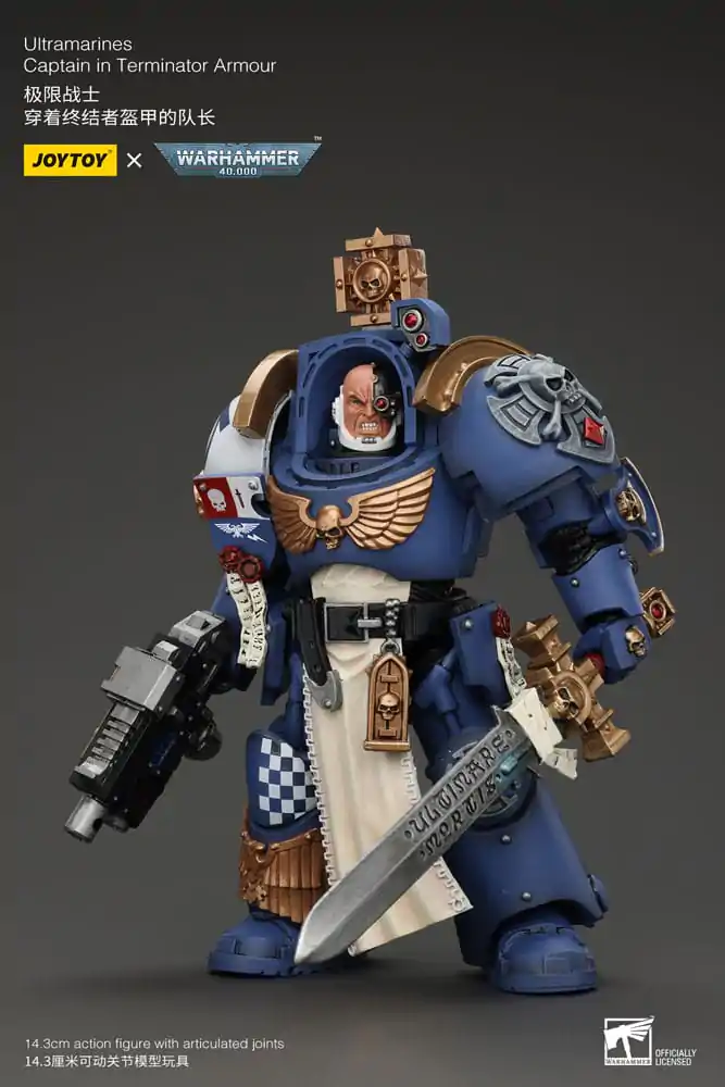 Figurină de acțiune Warhammer 40k 1/18 Ultramarines Captain în armură Terminator 14 cm poza produsului