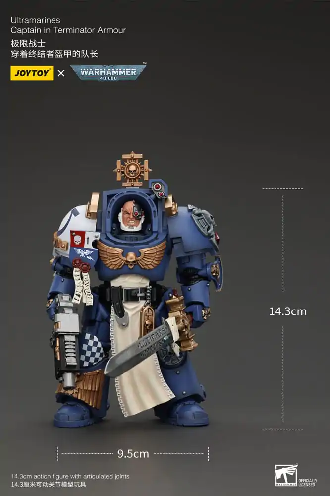 Figurină de acțiune Warhammer 40k 1/18 Ultramarines Captain în armură Terminator 14 cm poza produsului