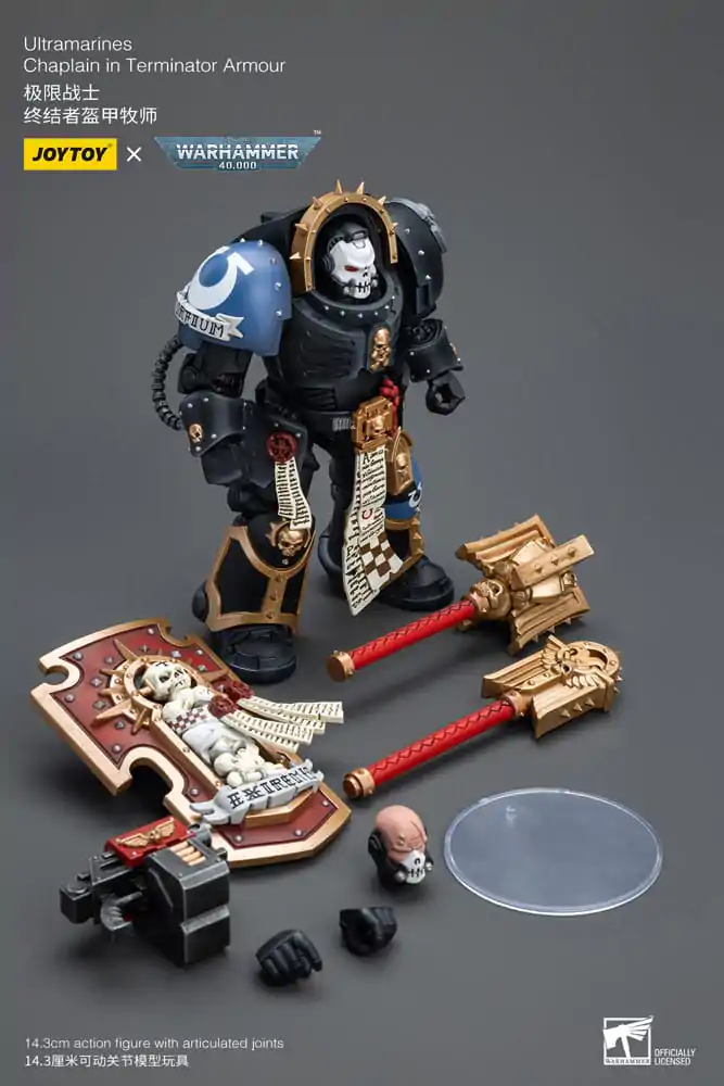 Figurină de acțiune Warhammer 40k 1/18 Ultramarines Chaplain în Armură Terminator 12 cm poza produsului