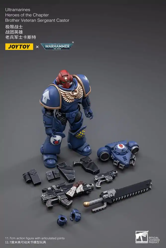 Figurină de acțiune Warhammer 40k 1/18 Ultramarines Heroes of the Chapter Brother Veteran Sergeant Castor 12 cm poza produsului