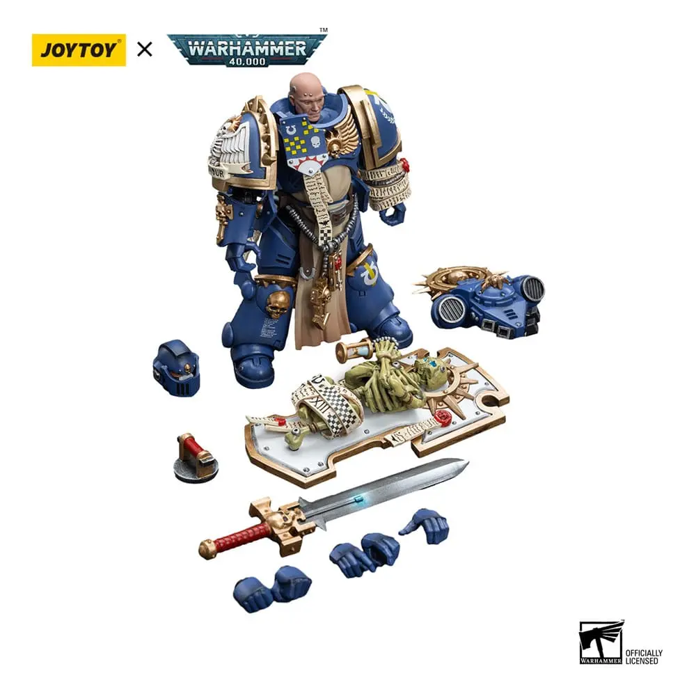 Figurină de acțiune Warhammer 40k 1/18 Ultramarines Primaris Căpitan cu Scut Relic și Sabie Energetică 12 cm poza produsului