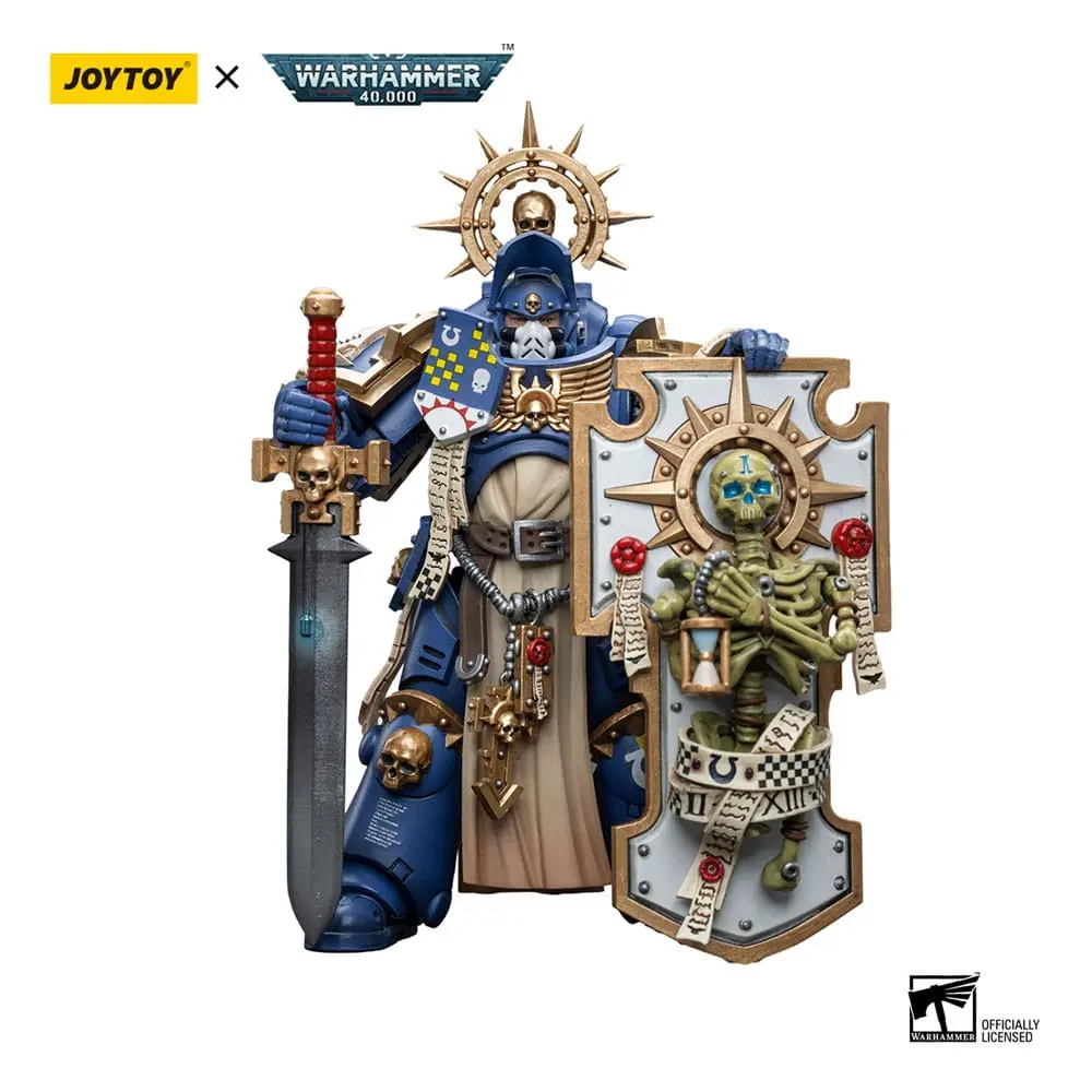 Figurină de acțiune Warhammer 40k 1/18 Ultramarines Primaris Căpitan cu Scut Relic și Sabie Energetică 12 cm poza produsului