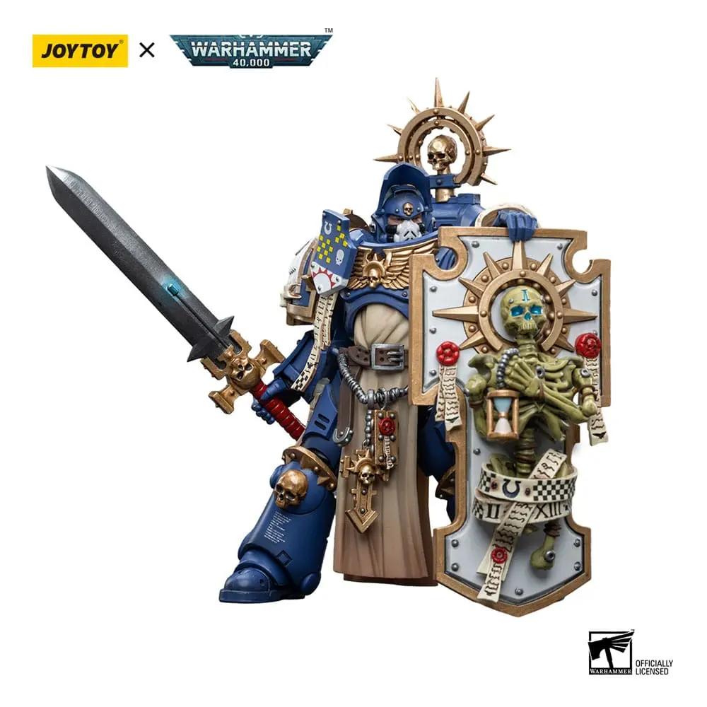 Figurină de acțiune Warhammer 40k 1/18 Ultramarines Primaris Căpitan cu Scut Relic și Sabie Energetică 12 cm poza produsului