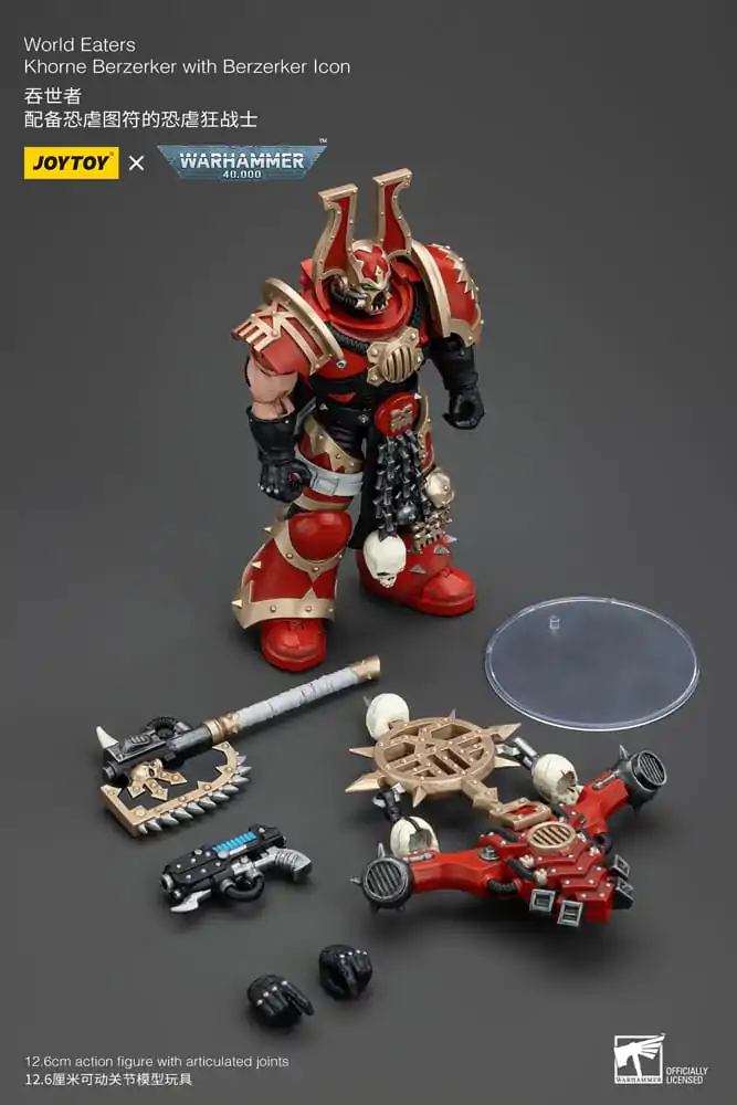 Figurină de acțiune Warhammer 40k 1/18 World Eaters Khorne Berzerker cu Berzerker lcon 13 cm poza produsului