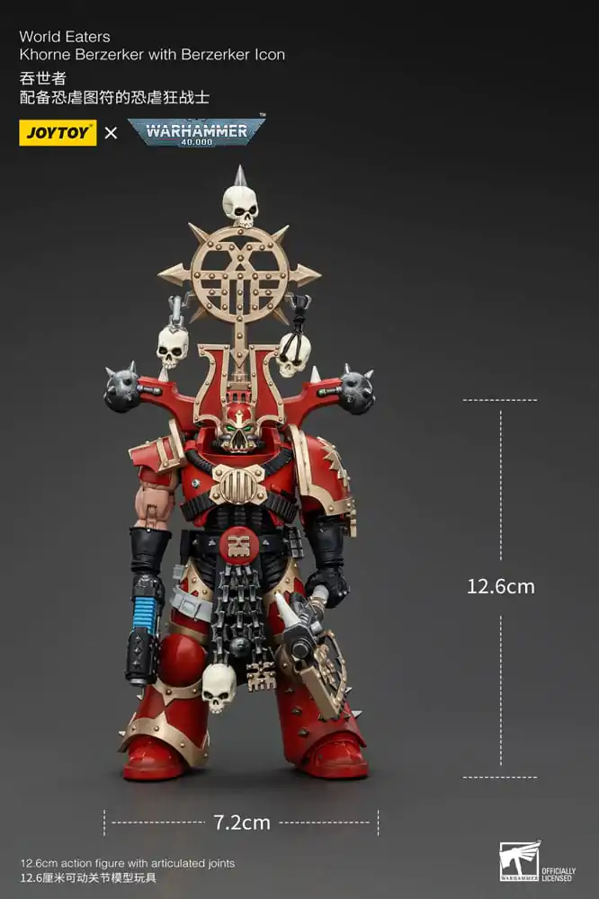 Figurină de acțiune Warhammer 40k 1/18 World Eaters Khorne Berzerker cu Berzerker lcon 13 cm poza produsului