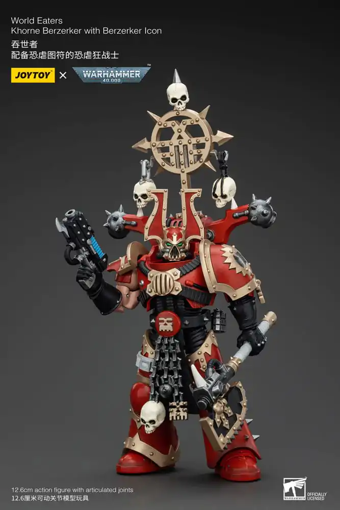 Figurină de acțiune Warhammer 40k 1/18 World Eaters Khorne Berzerker cu Berzerker lcon 13 cm poza produsului