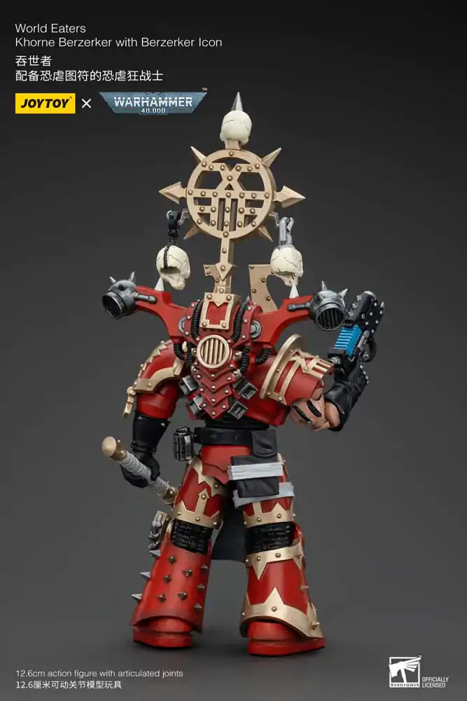 Figurină de acțiune Warhammer 40k 1/18 World Eaters Khorne Berzerker cu Berzerker lcon 13 cm poza produsului