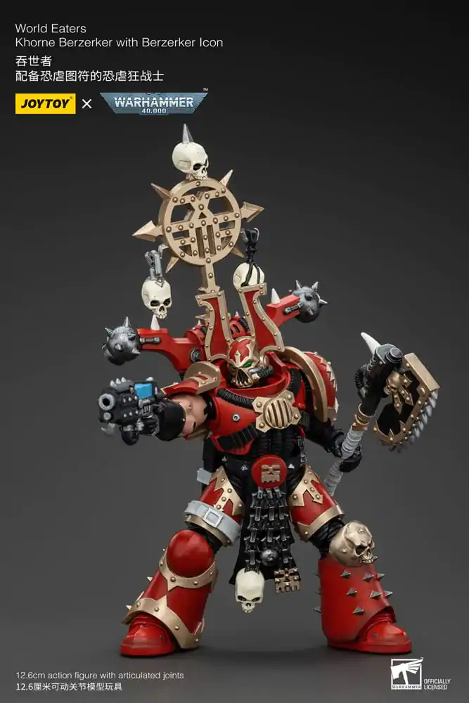 Figurină de acțiune Warhammer 40k 1/18 World Eaters Khorne Berzerker cu Berzerker lcon 13 cm poza produsului