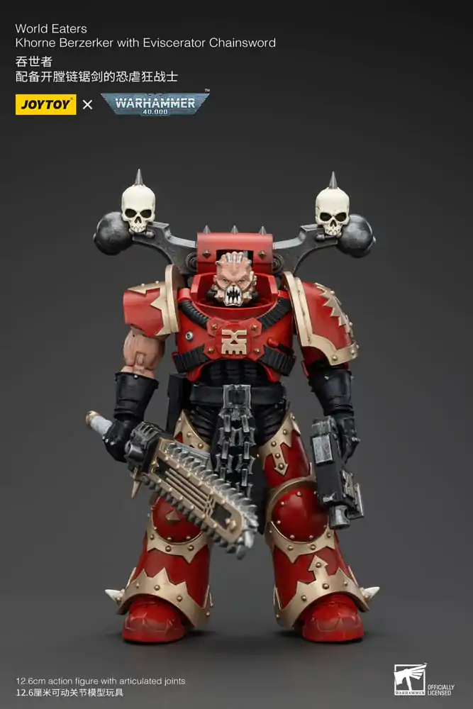 Figurină de acțiune Warhammer 40k 1/18 World Eaters Khorne Berzerker cu Eviscerator Chainsword 13 cm poza produsului