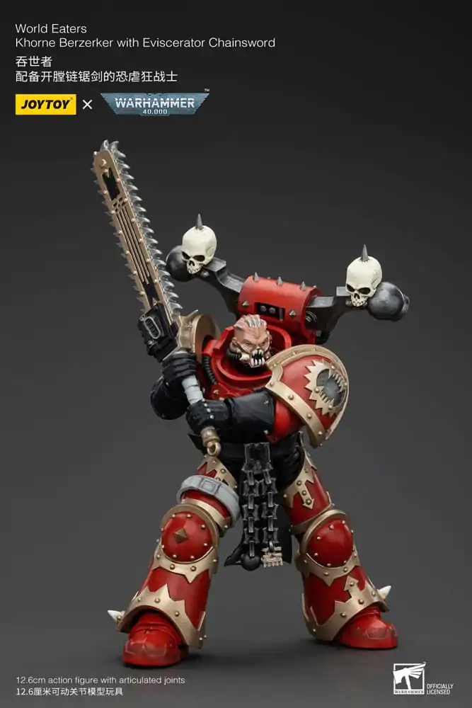 Figurină de acțiune Warhammer 40k 1/18 World Eaters Khorne Berzerker cu Eviscerator Chainsword 13 cm poza produsului