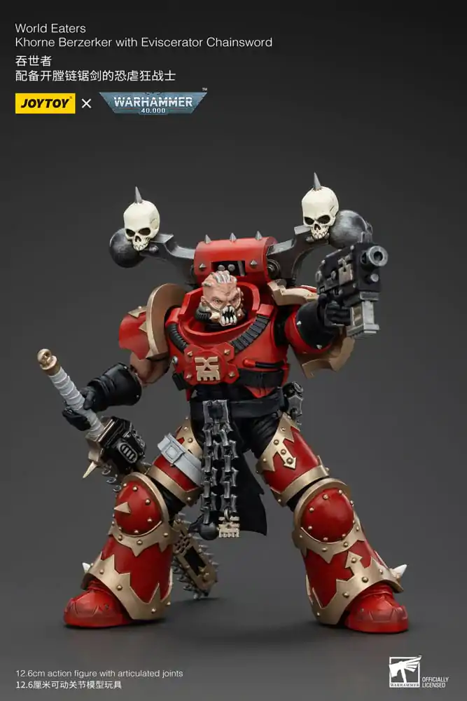 Figurină de acțiune Warhammer 40k 1/18 World Eaters Khorne Berzerker cu Eviscerator Chainsword 13 cm poza produsului