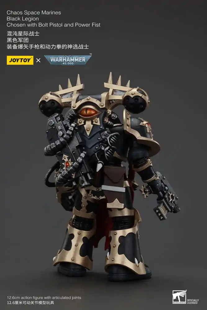 Figurină Acțiune Warhammer 40k Chaos Space Marines Black Legion Chosen cu Pistol Bolt și Pumn Energetic 20 cm poza produsului