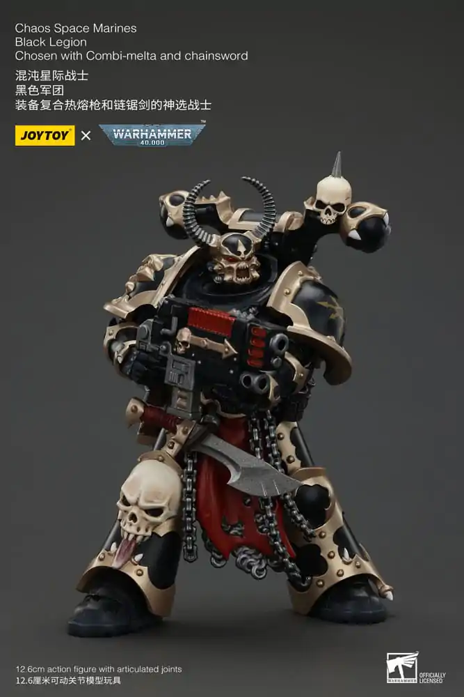 Figurină de acțiune Warhammer 40k Chaos Space Marines Black Legion Chosen cu Combi-melta și sabie-lanț 20 cm poza produsului