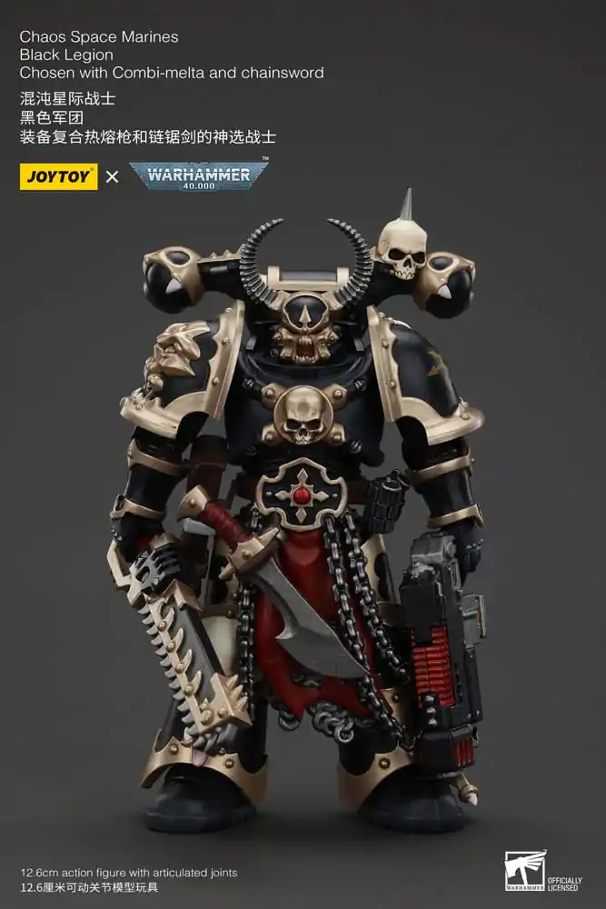 Figurină de acțiune Warhammer 40k Chaos Space Marines Black Legion Chosen cu Combi-melta și sabie-lanț 20 cm poza produsului