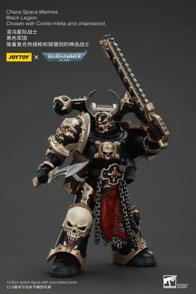 Figurină de acțiune Warhammer 40k Chaos Space Marines Black Legion Chosen cu Combi-melta și sabie-lanț 20 cm poza produsului