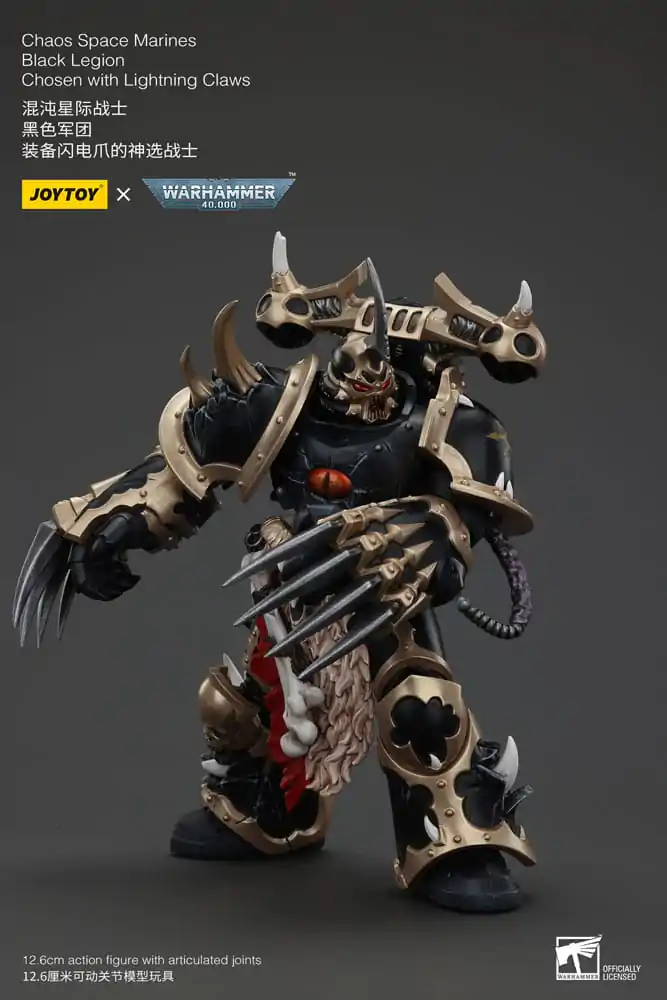 Figurină de Acțiune Warhammer 40k Chaos Space Marines Black Legion Chosen cu Lightning Claws 20 cm poza produsului