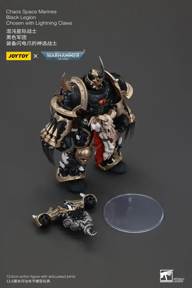 Figurină de Acțiune Warhammer 40k Chaos Space Marines Black Legion Chosen cu Lightning Claws 20 cm poza produsului