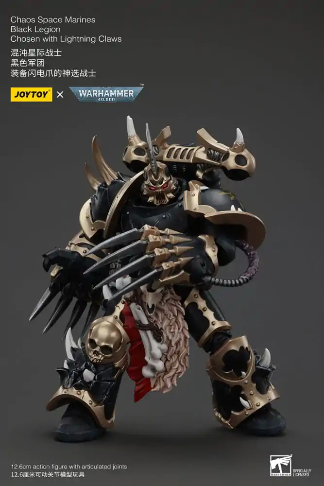 Figurină de Acțiune Warhammer 40k Chaos Space Marines Black Legion Chosen cu Lightning Claws 20 cm poza produsului