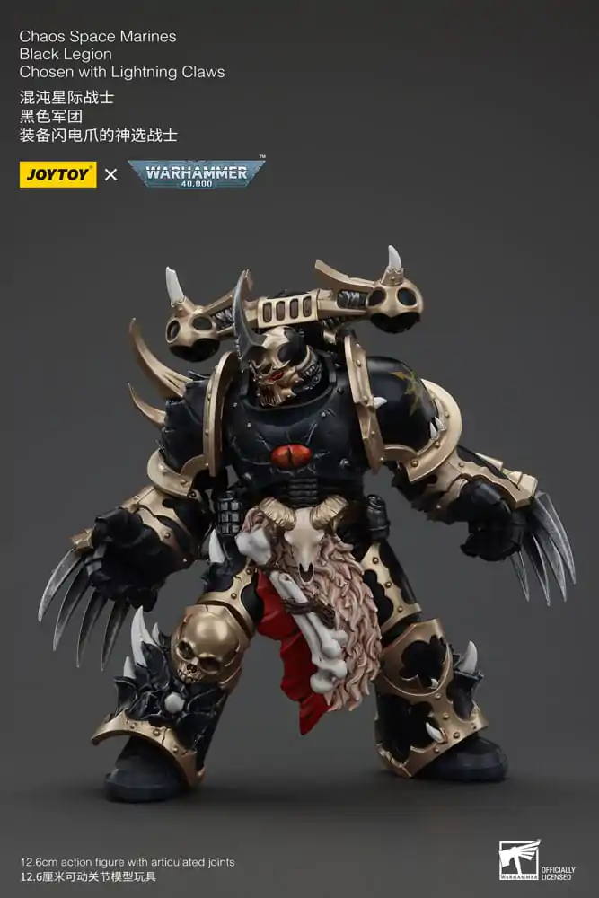 Figurină de Acțiune Warhammer 40k Chaos Space Marines Black Legion Chosen cu Lightning Claws 20 cm poza produsului