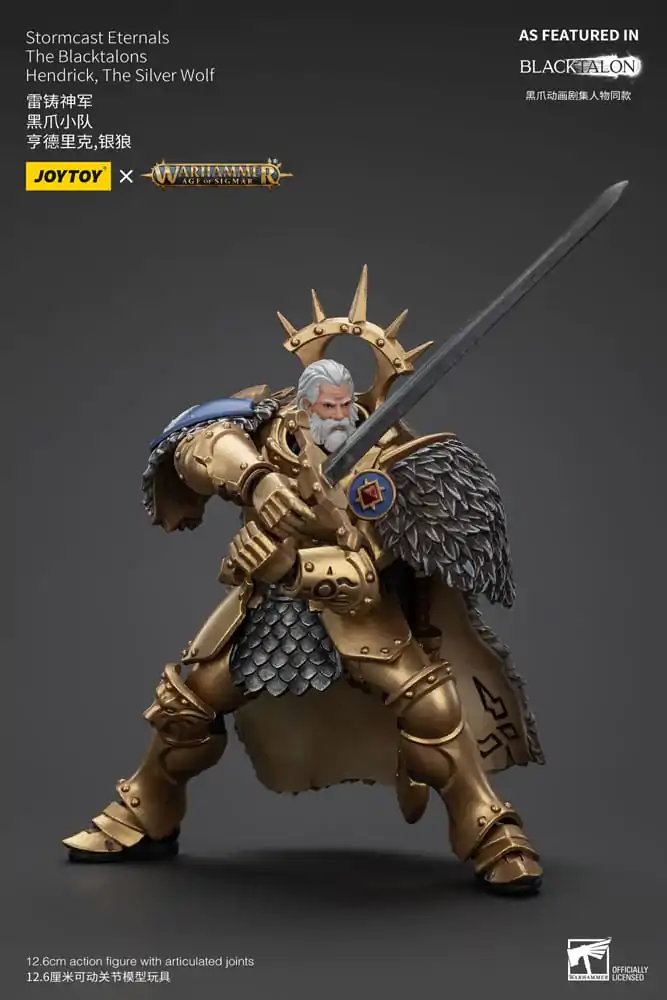 Warhammer Age of Sigmar figurină de acțiune Stormcast Eternals The Blacktalons Hendrick The Silver Wolf 20 cm poza produsului