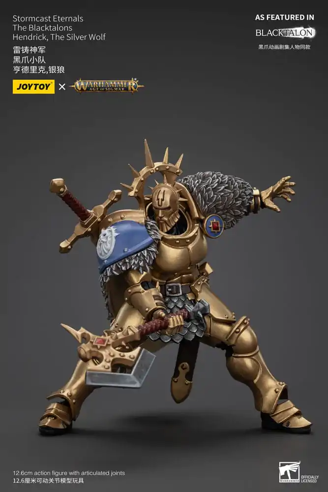 Warhammer Age of Sigmar figurină de acțiune Stormcast Eternals The Blacktalons Hendrick The Silver Wolf 20 cm poza produsului