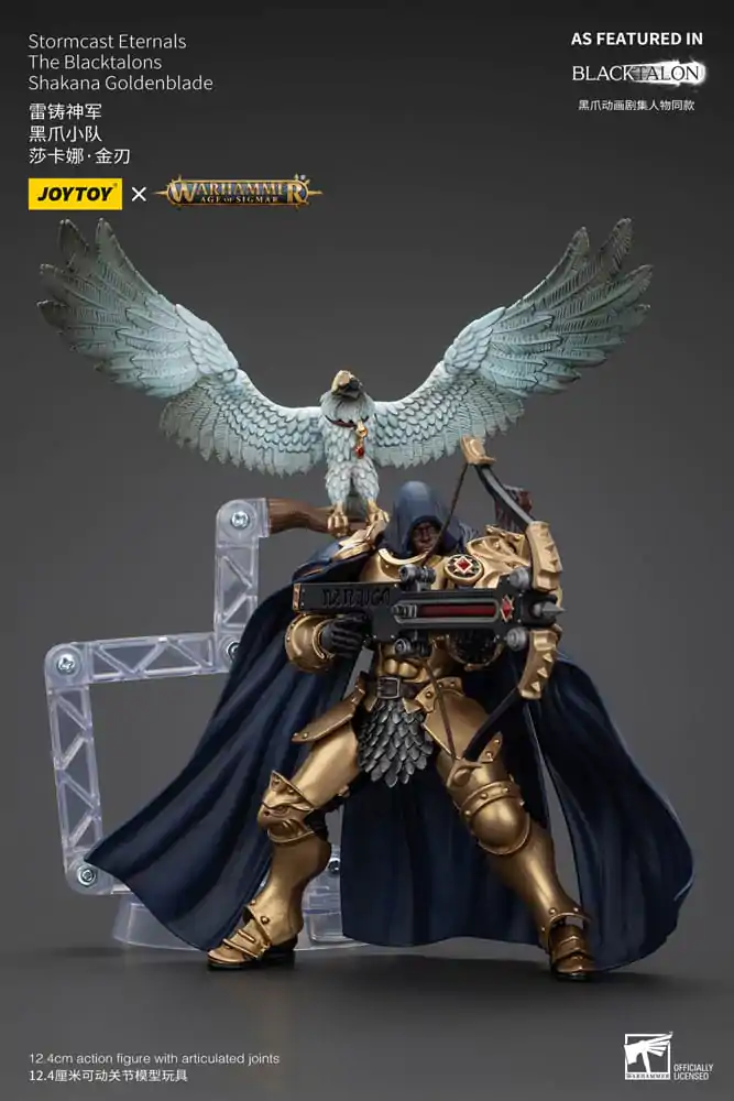 Figurină de acțiune Warhammer Age of Sigmar Stormcast Eternals The Blacktalons Shakana Goldenblade 20 cm poza produsului