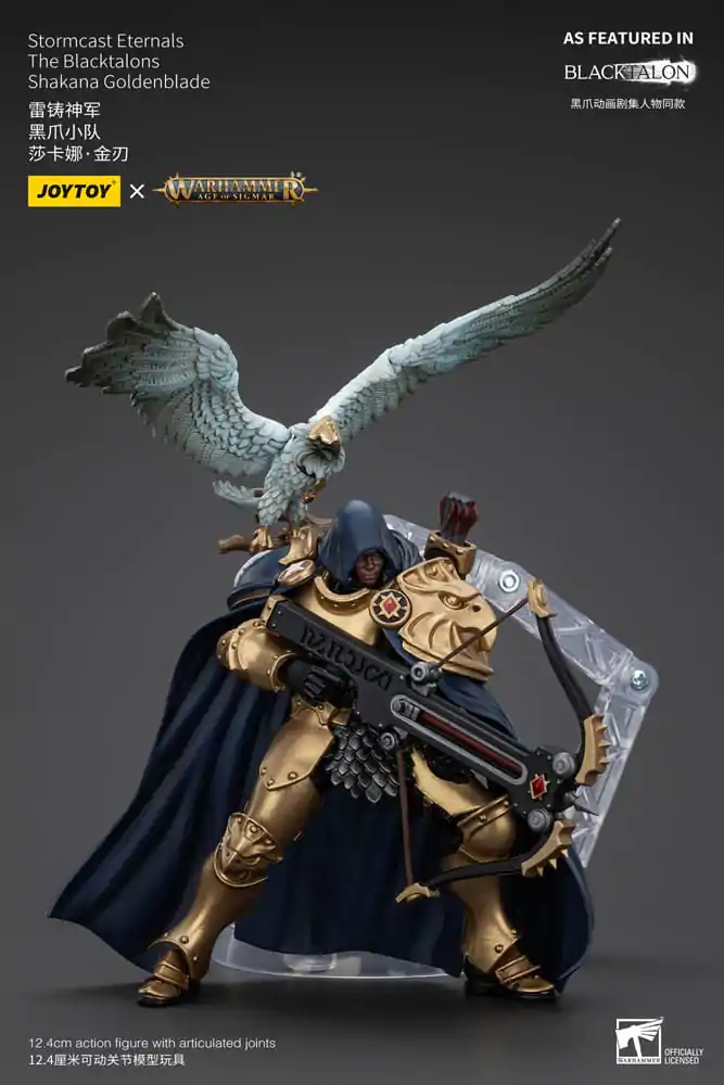 Figurină de acțiune Warhammer Age of Sigmar Stormcast Eternals The Blacktalons Shakana Goldenblade 20 cm poza produsului