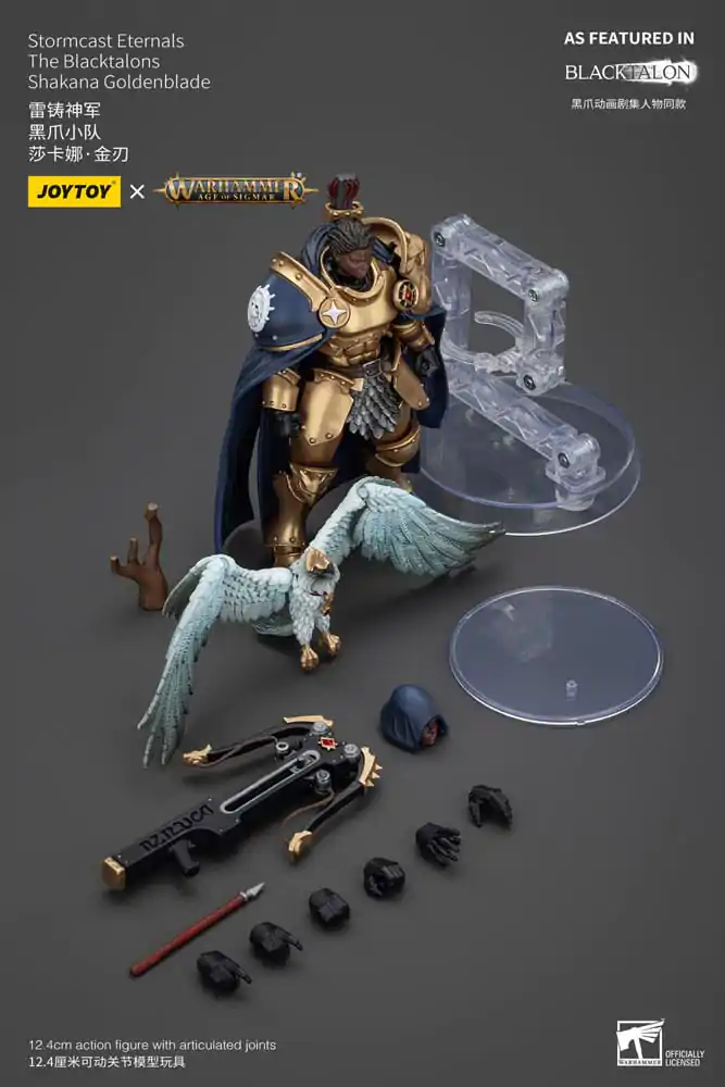 Figurină de acțiune Warhammer Age of Sigmar Stormcast Eternals The Blacktalons Shakana Goldenblade 20 cm poza produsului