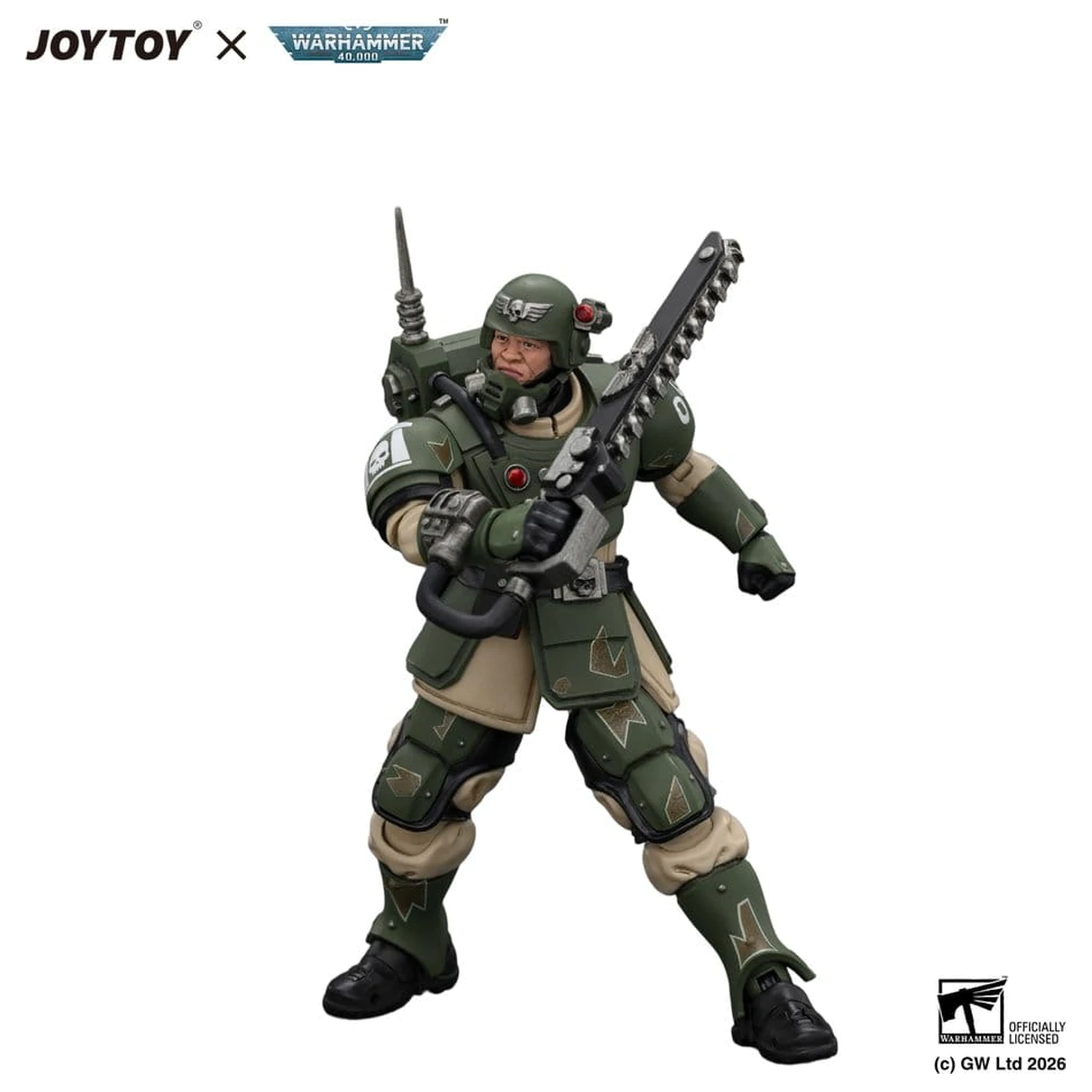 Figurina de acțiune Warhammer Astra Militarum Kasrkin 1 cu Chainsword și Plasma Pistol poza produsului