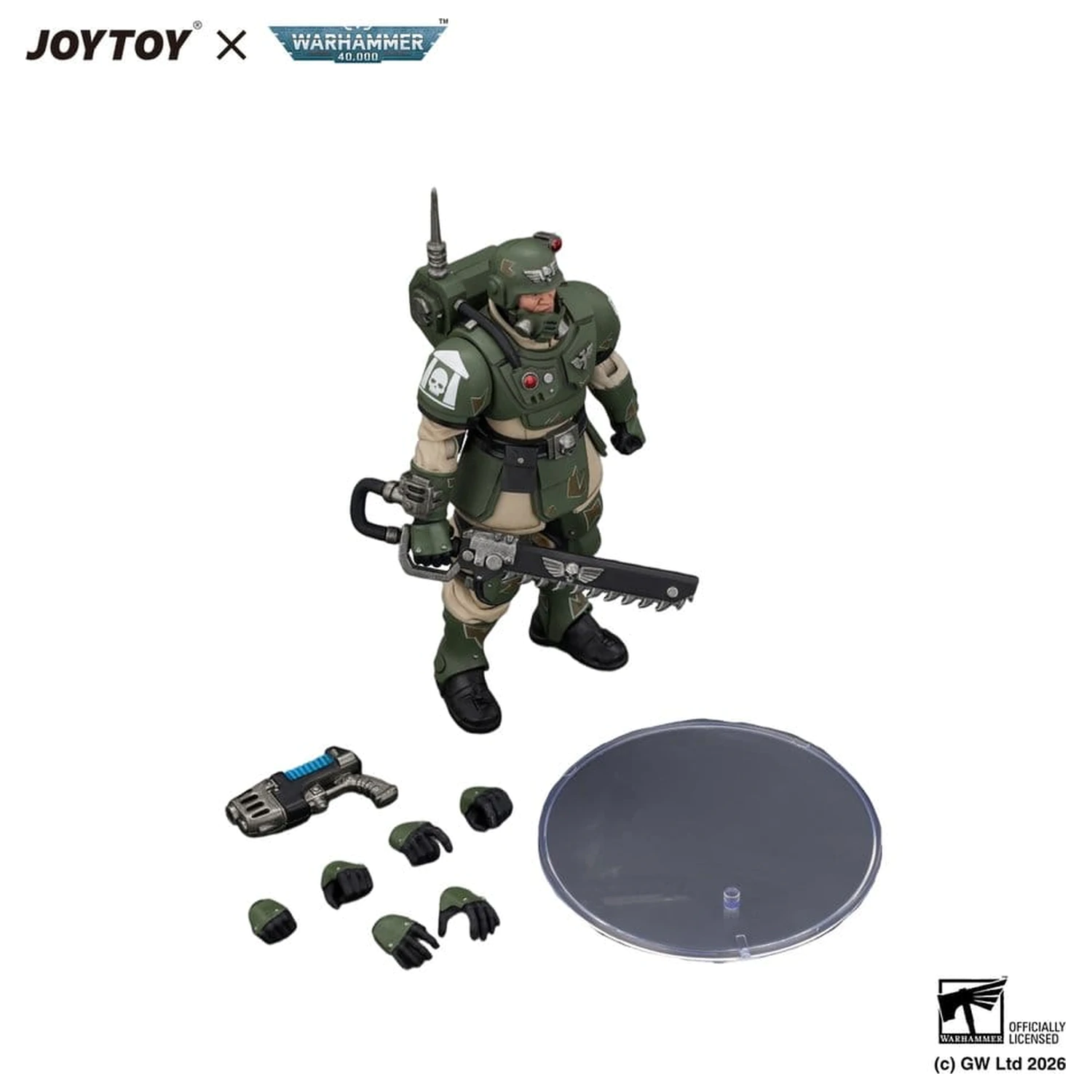 Figurina de acțiune Warhammer Astra Militarum Kasrkin 1 cu Chainsword și Plasma Pistol poza produsului