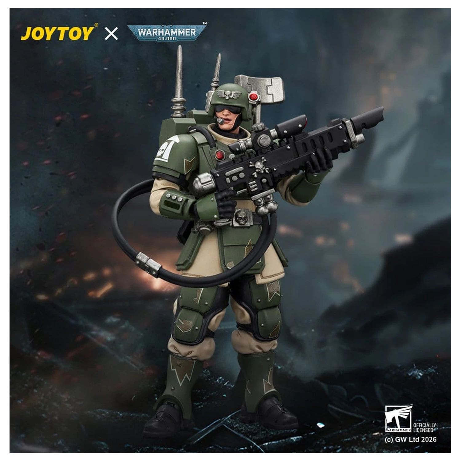 Warhammer Figurina de Actiune Astra Militarum Kasrkin 3 cu Hot-shot Lasgun si Vox-caster poza produsului