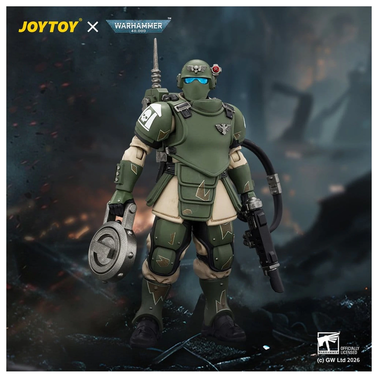 Warhammer figurina de actiune Astra Militarum Kasrkin 6 cu Hot-shot Laspistol poza produsului